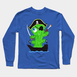 Cute Cactus Pirate Long Sleeve T-Shirt